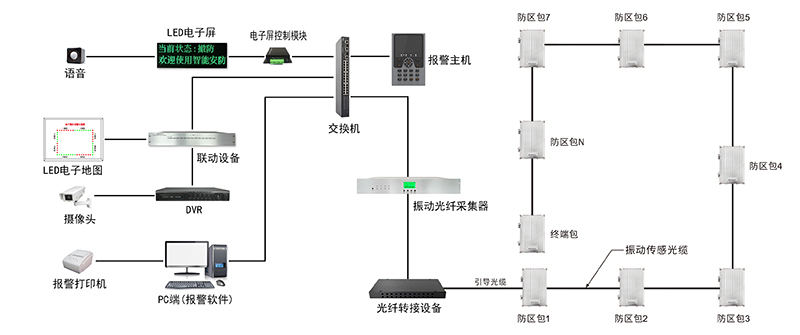 振動光纖系統示意圖